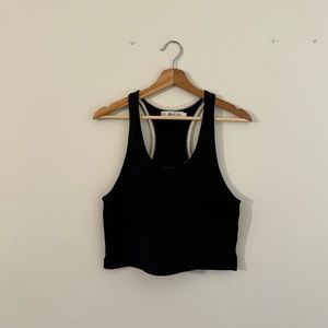 LULULEMON LAB COTTON RIB CROP RACERBACK TANK